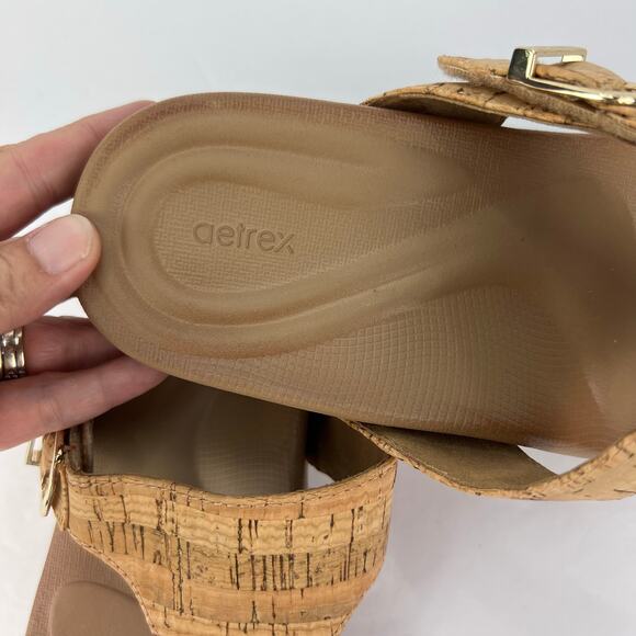EUC Aetrex RITA Cork Orthotic Thong Wedge Sandal 745726-J. EU 42 10.5-11 - Picture 7 of 10